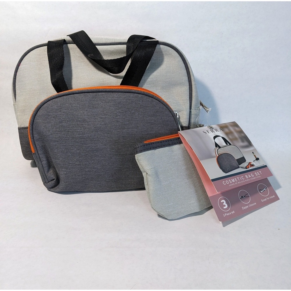 Serra Cosmetic Toiletry Travel Make Up Bag Set 3-Piece/Sized Set NWT